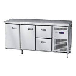 Стол холодильный среднетемпературный СХС-60-02 неохлаждаемая столешница без борта (ящики 1/2, дверь, дверь)