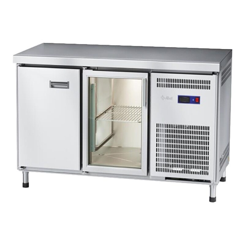 Стол холодильный среднетемпературный СХС-70-01-СО охлаждаемая столешница без борта (дверь-стекло, дверь)