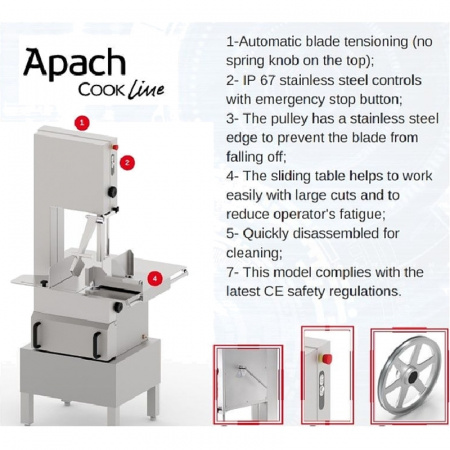 Пила для резки мяса Apach ASWX165A 3ф. в интернет-магазине ОбщепитСервис