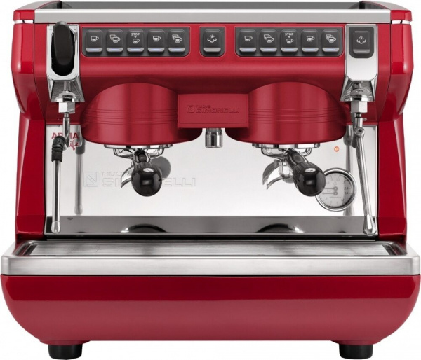 Кофемашина рожковая Nuova Simonelli Appia Life Compact 2Gr V 220V высокая группа автомат красная