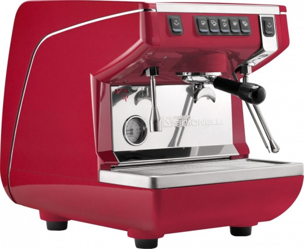 Кофемашина рожковая Nuova Simonelli Appia Life 1Gr V 220V высокая группа автомат красная