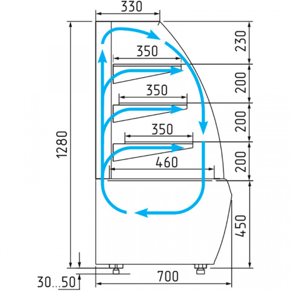 Витрина холодильная K70 VV 0,9-1 STANDARD (версия 2.0) (9005)