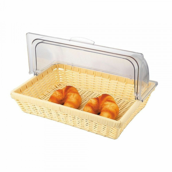 Подставка плетеная с пластиковой крышкой 41*28*8,5 см, бежевая, P.L. Proff Cuisine