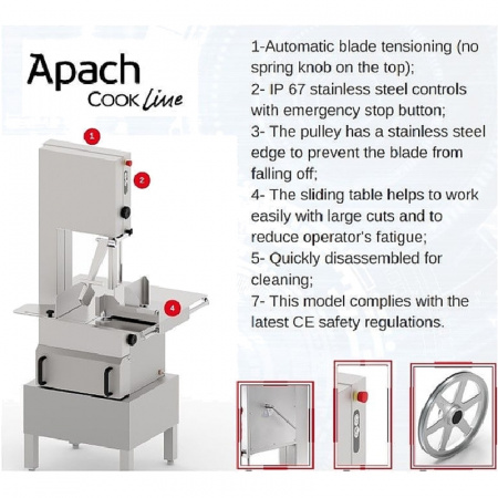Пила для резки мяса Apach ASWX155A 3ф. в интернет-магазине ОбщепитСервис